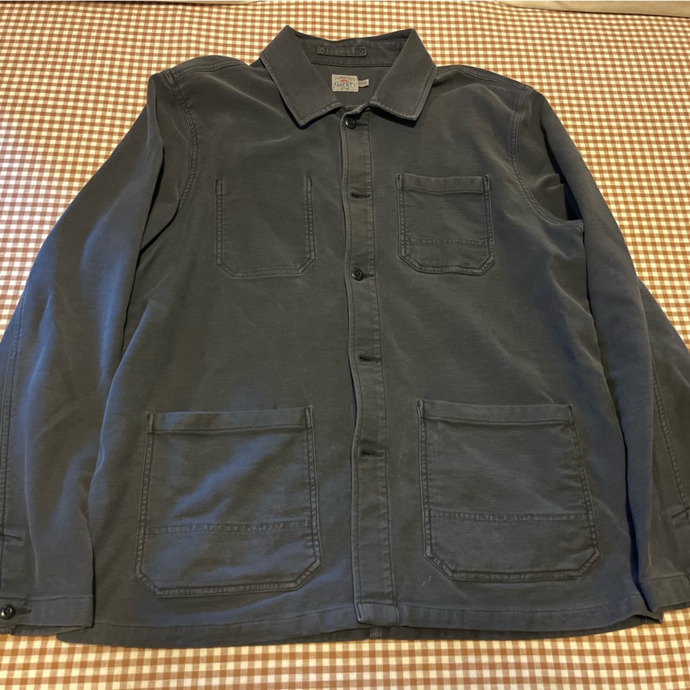 Faherty Charcoal Button-Up Shirt